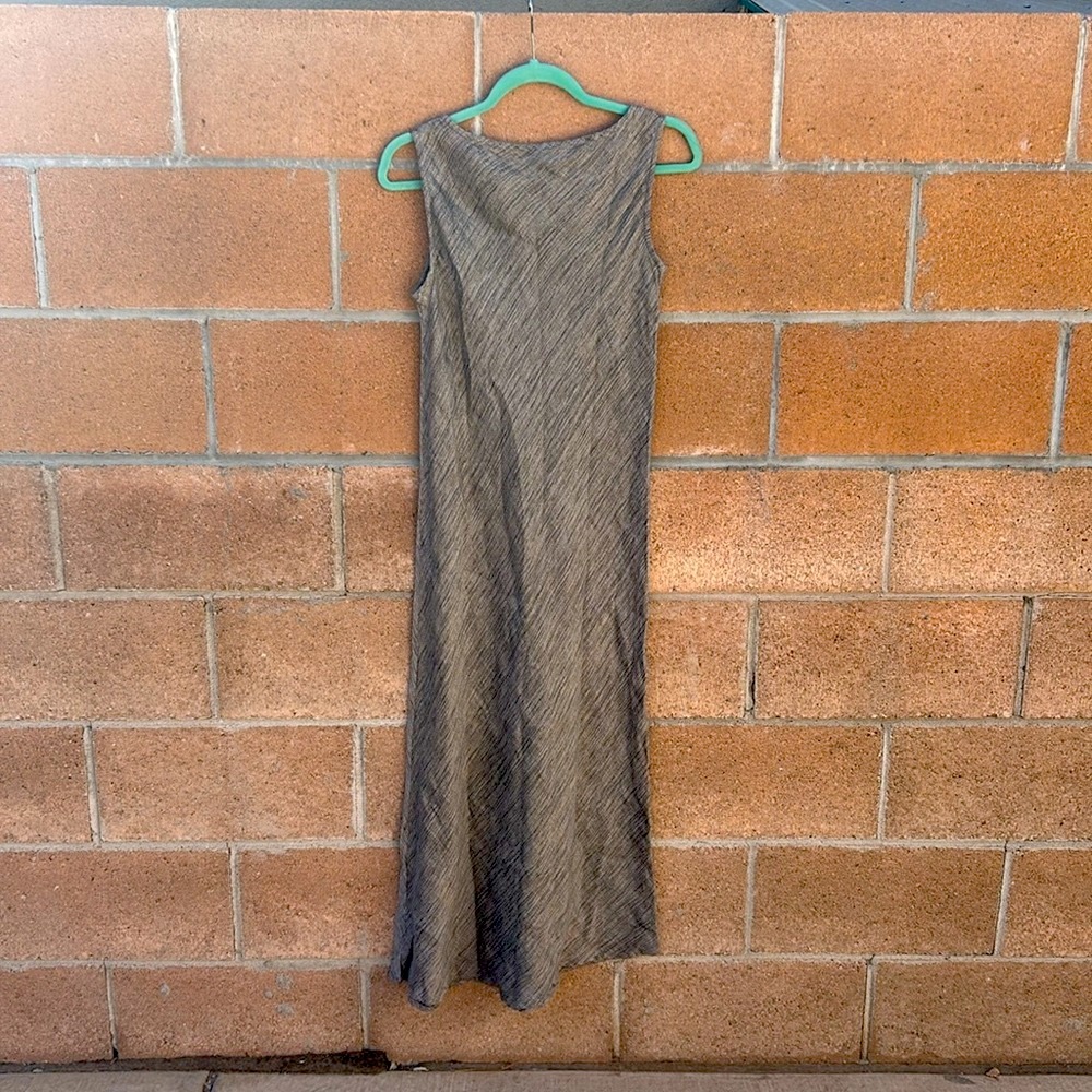 Eileen Fisher grey linen Cotten maxi dress Size small - Picture 3 of 9
